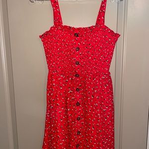 Boutique Red Floral Dress - Size M - worn once